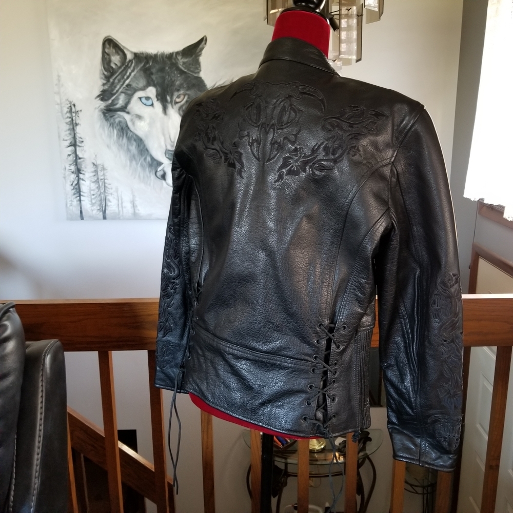 NWT Leather Jacket Has it all! 🏍🦋 - Picture 3 of 12